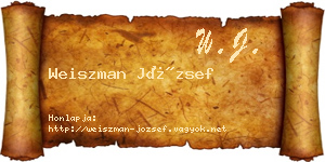 Weiszman József névjegykártya